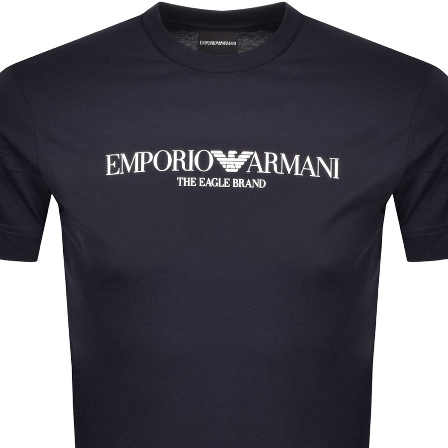 Alternative Image for ProductEmporio Armani Crew Neck Logo T Shirt Navy2